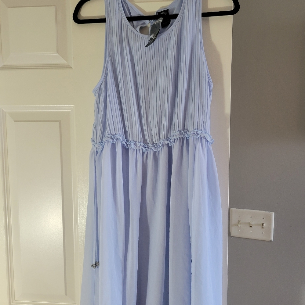 Womens Plus Torrid Disney Cinderella Blue Chiffon Pleated Skater Dress
